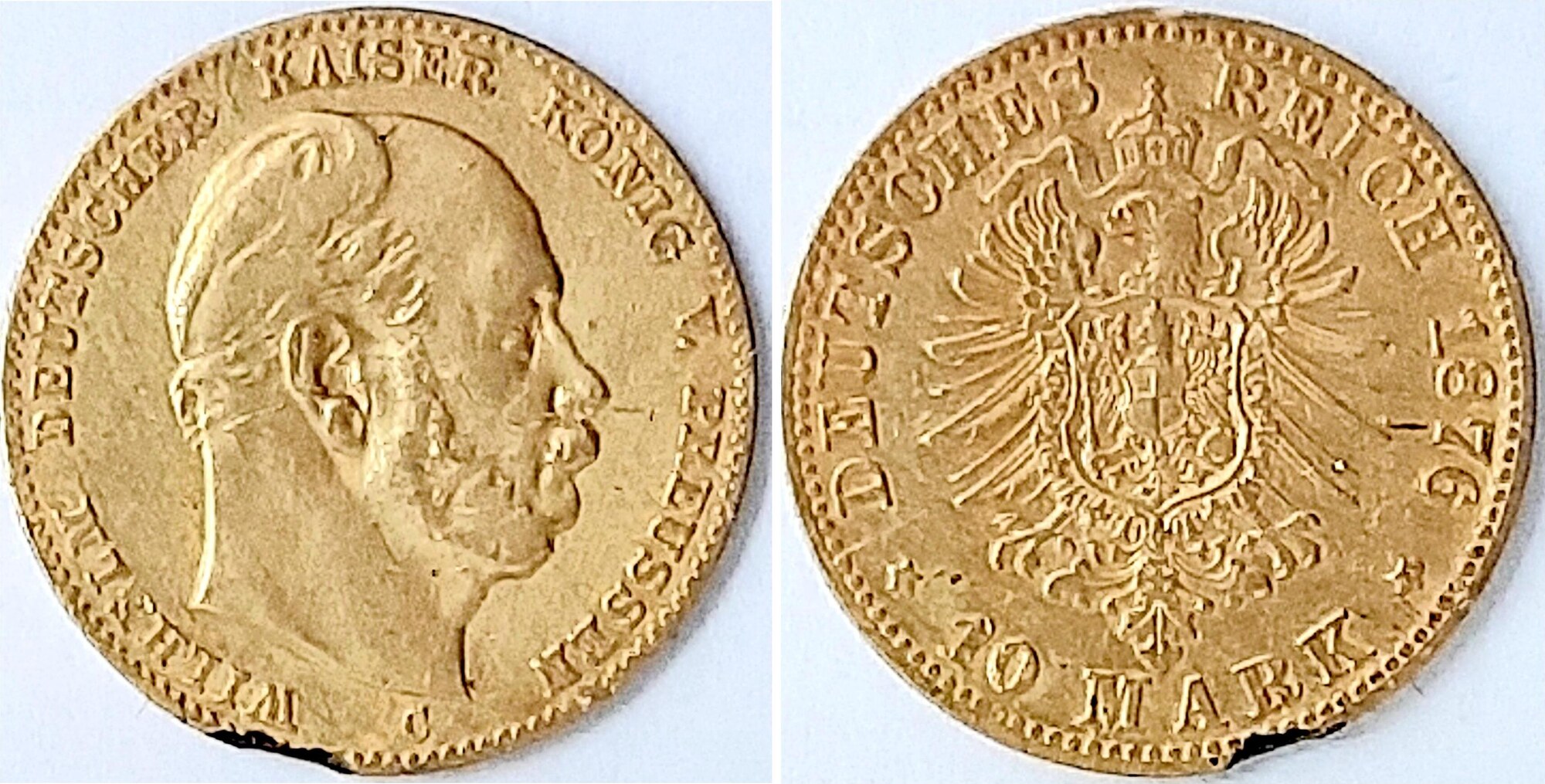10 Mark Preussen Wilhelm I 1876 C Schrötlingsfehler