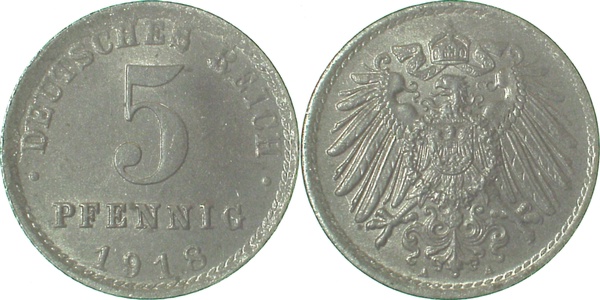 5 Pfennig 1918 A J297