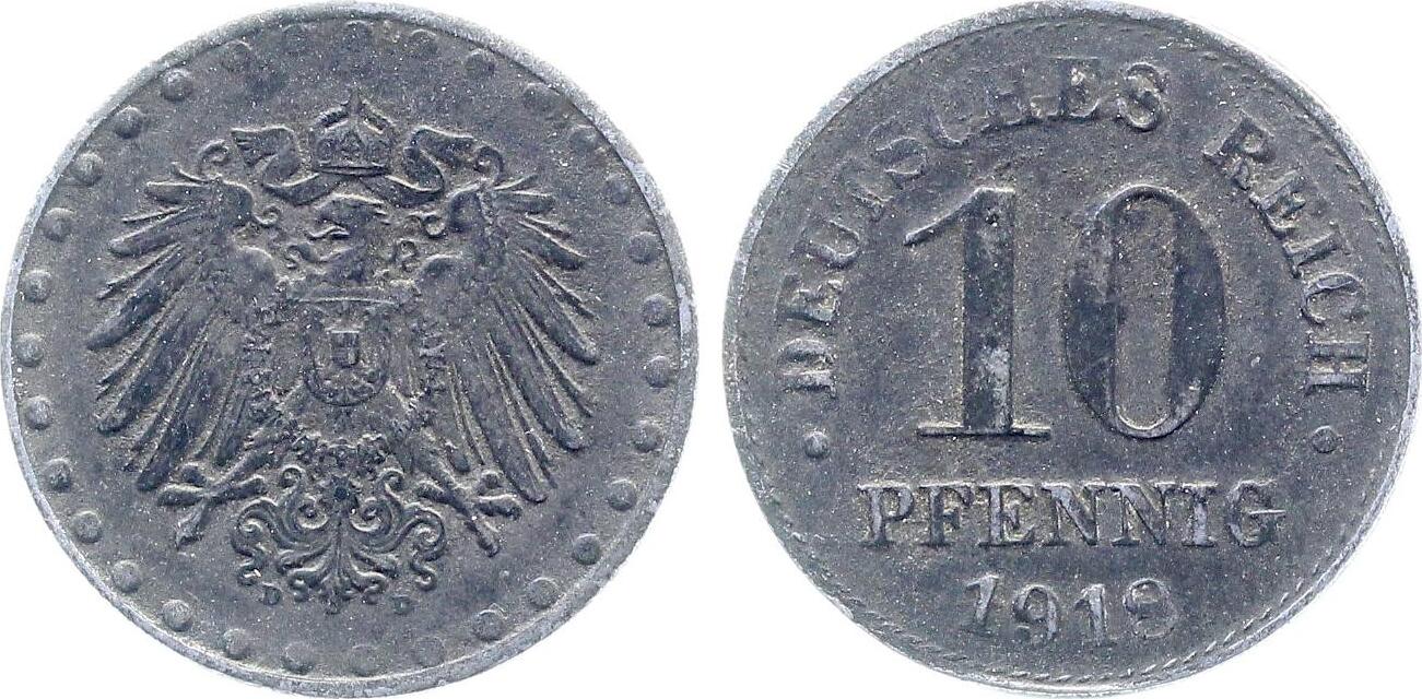 10 Pfennig 1918 D ss/vz alles erkennbar, inkl.Expertise