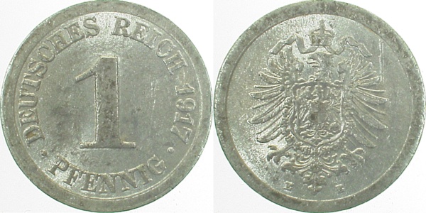 1 Pfennig 1917 E prfr J300 prfr 1 Pfennig