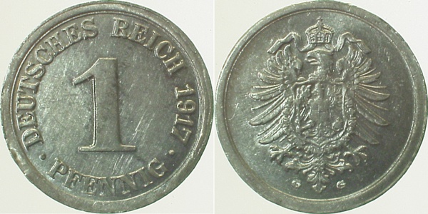 1 Pfennig 1917 G ss/vz J300 ss / vz 1 Pfennig