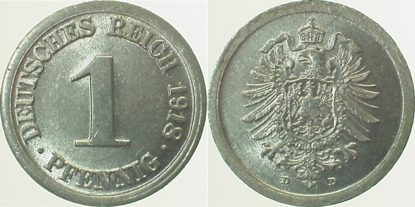 1 Pfennig 1918 D vz/st J300 vz/st 1 Pfennig
