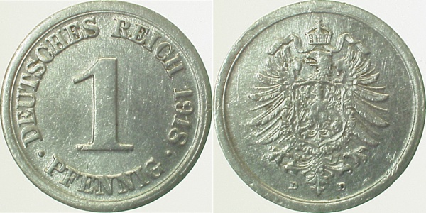 1 Pfennig 1918 D ss/vz J300 ss / vz 1 Pfennig