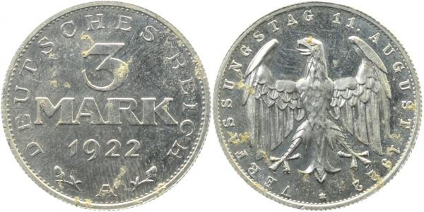 3 Mark 1922 A Proof- leichte Korrosion J303 PP-