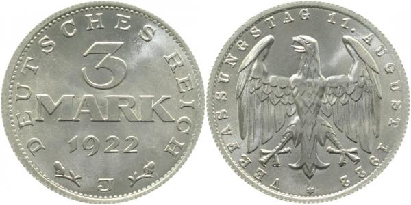 3 Mark 1922 J J303 prfr/stgl.