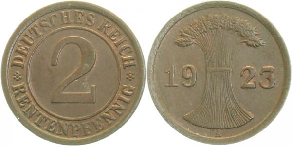 2 Pfennig 1923 A vz/st J307
