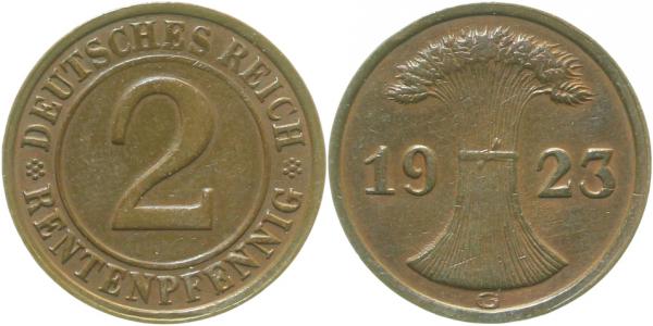 2 Pfennig 1923 G ss/vz J307