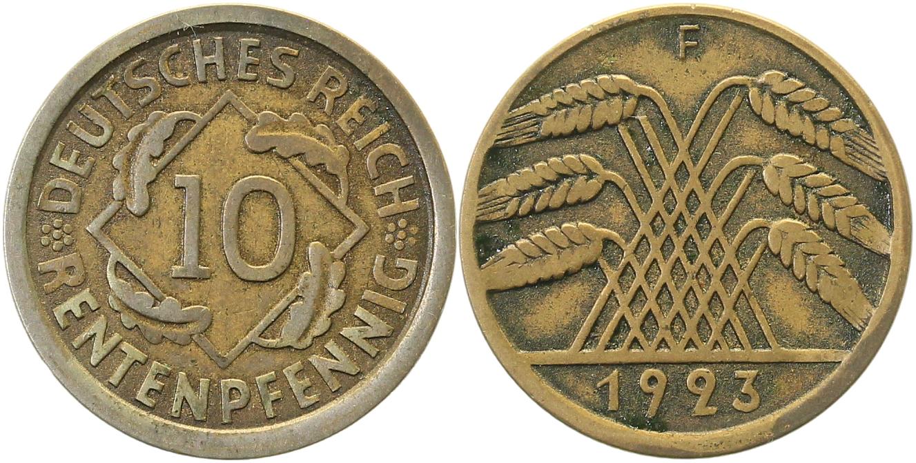 10 Rentenpfennig 1923 F ss, selten J309