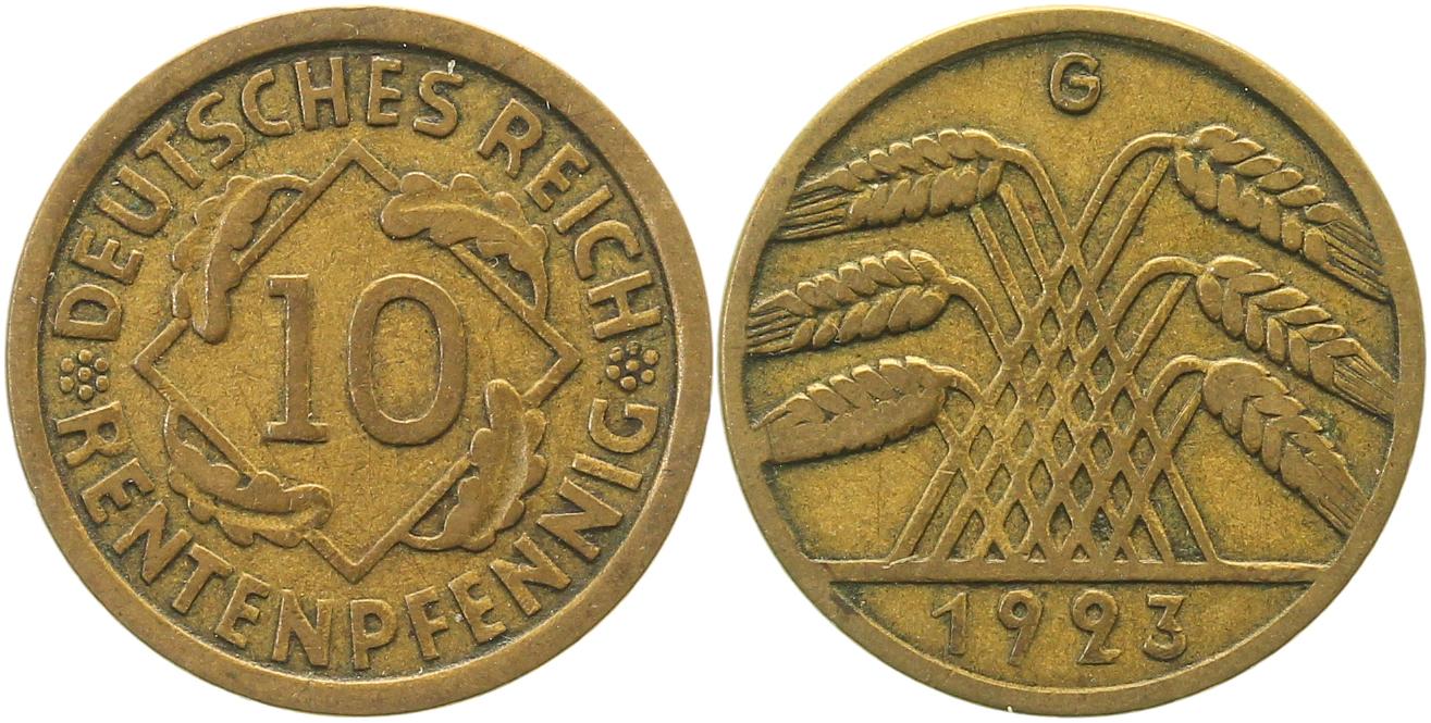 10 Pfennig 1923 G ss J309 ss 10 Pfennig