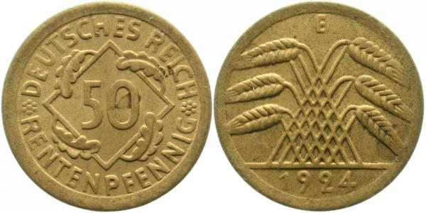 50 Rentenpfennig 1924 E vz J310