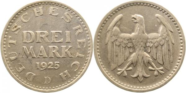 3 Reichsmark 1925 D J312