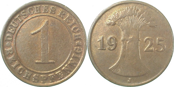 1 Reichspfennig 1925 J J313
