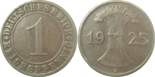 1 Pfennig 1925 J ss J313