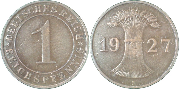 1 Reichspfennig 1927 F J313