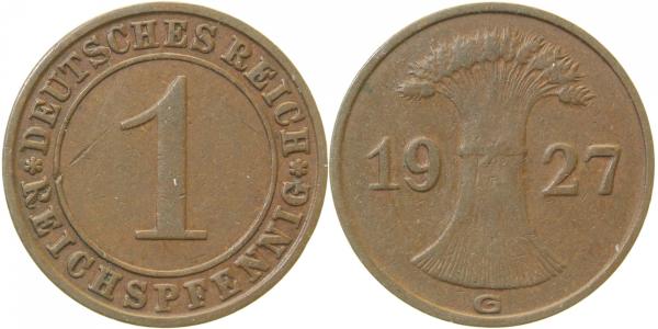 1 Reichspfennig 1927 G J313
