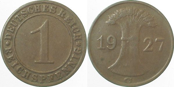 1 Reichspfennig 1927 G J313