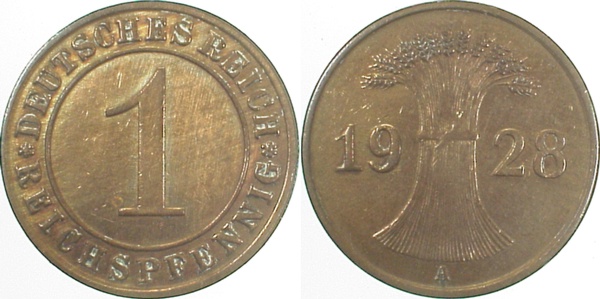 1 Reichspfennig 1928 A J313