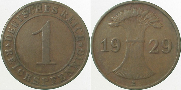 1 Reichspfennig 1929 E J313
