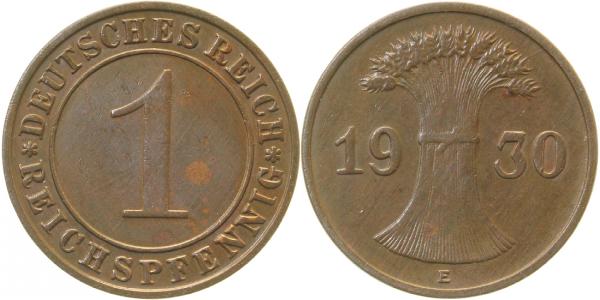 1 Reichspfennig 1930 E vz J313