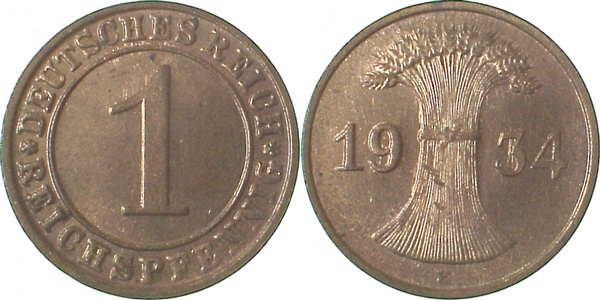 1 Reichspfennig 1934 E J313