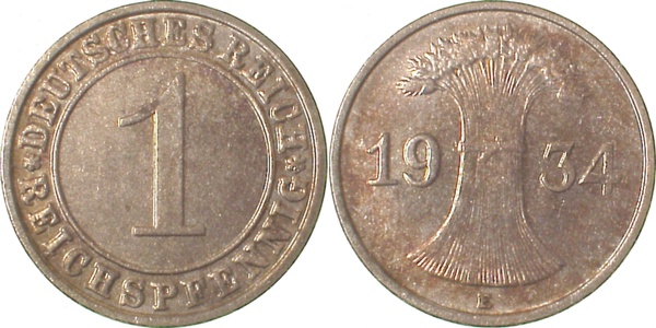 1 Reichspfennig 1934 E J313