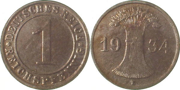 1 Reichspfennig 1934 E J313