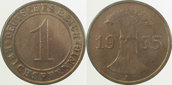 1 Reichspfennig 1935 A vz J313