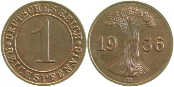 1 Reichspfennig 1936 D J313
