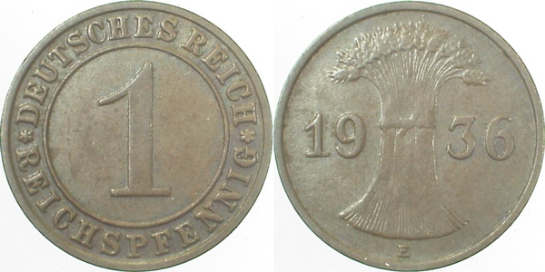 1 Reichspfennig 1936 E J313