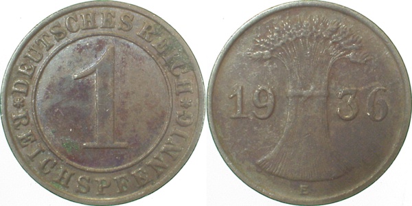 1 Reichspfennig 1936 E J313