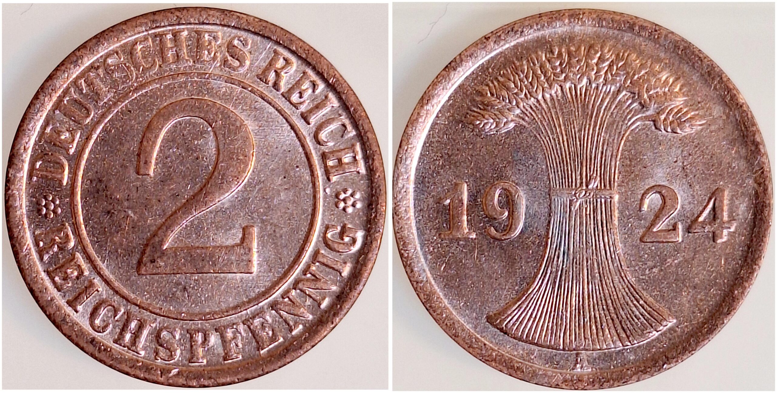 2 Reichspfennig 1924 A prf/st! J314