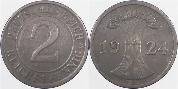 2 Reichspfennig 1924 E J314