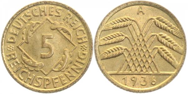 5 Reichspfennig 1936 A J316