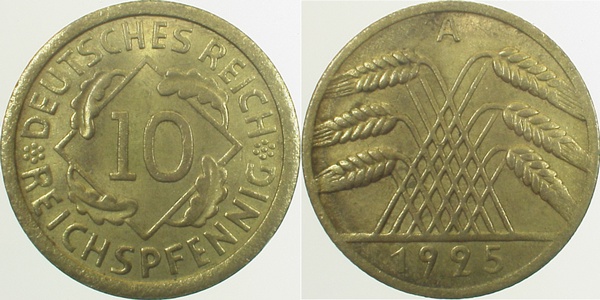 10 Reichsfennig 1925 A vz J317