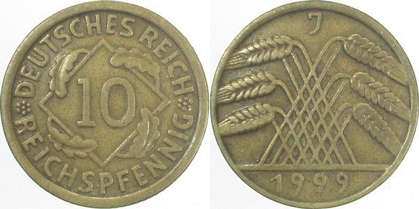 10 Reichspfennig 1929 J ss J317