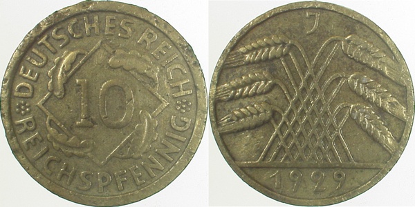 10 Reichspfennig 1929 J ss- J317