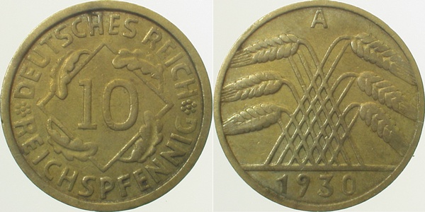 10 Reichspfennig 1930 A J317