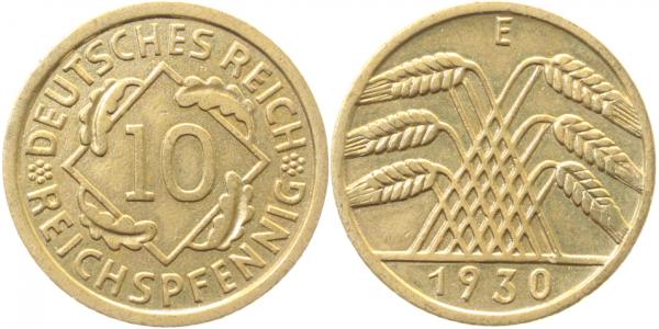 10 Reichspfennig 1930 E prfr J317