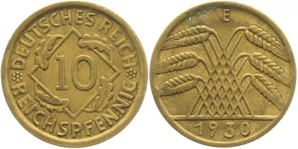 10 Reichspfennig 1930 E ss J317