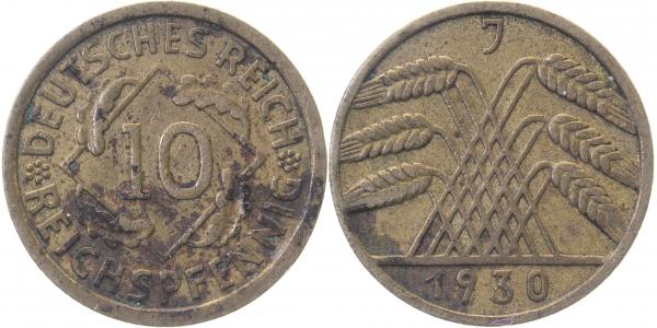10 Reichspfennig 1930 J ss J317