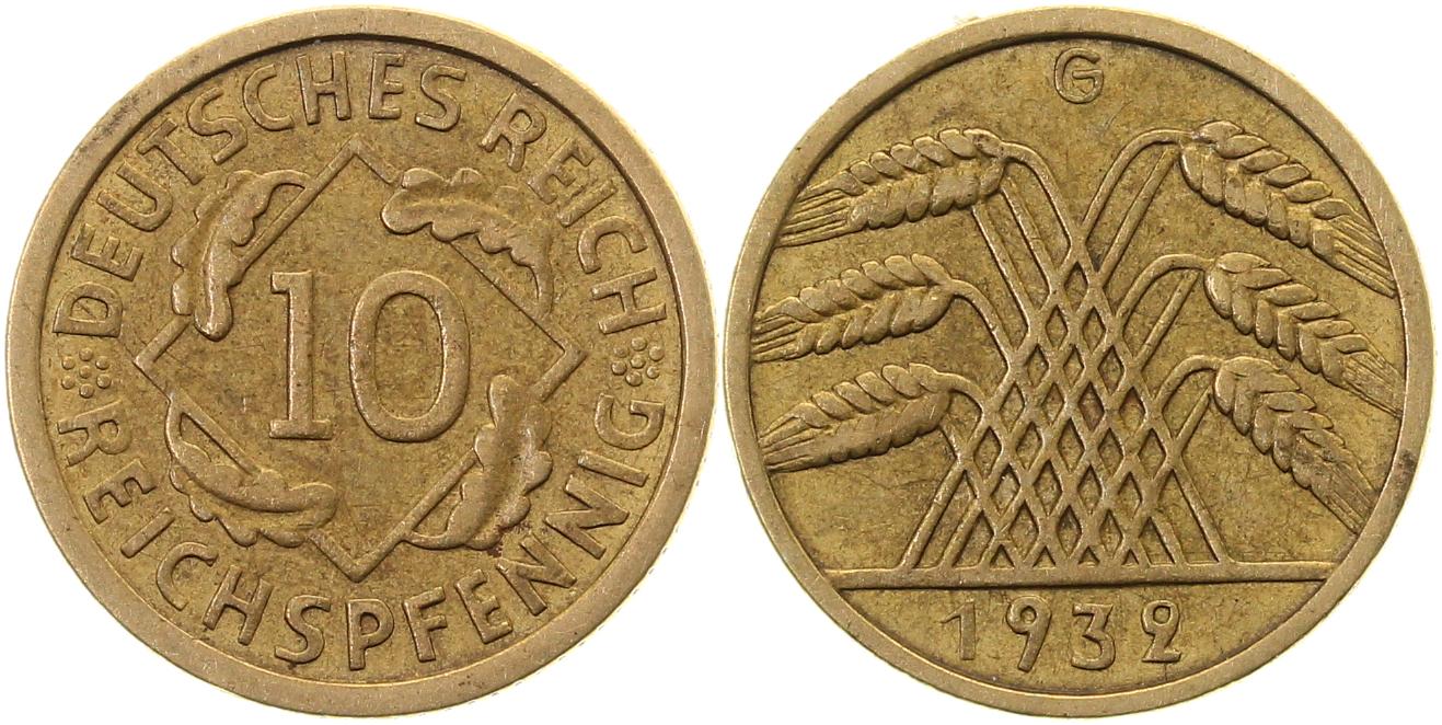 10 Pfennig 1932 G ss/vz inkl Expertise J317