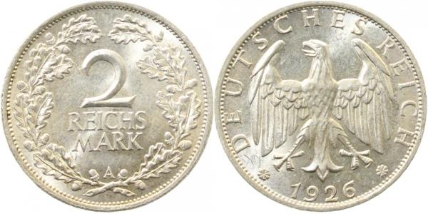 2 Reichsmark 1926 A J320 Top