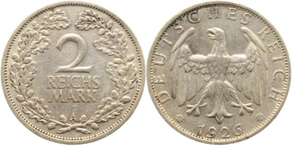 2 Reichsmark J320 1926 A ss