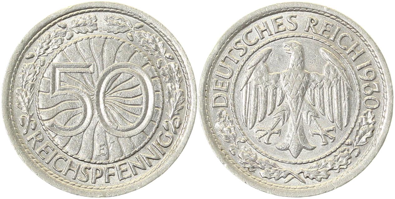 50 Reichspfennig 1930 E vz J324