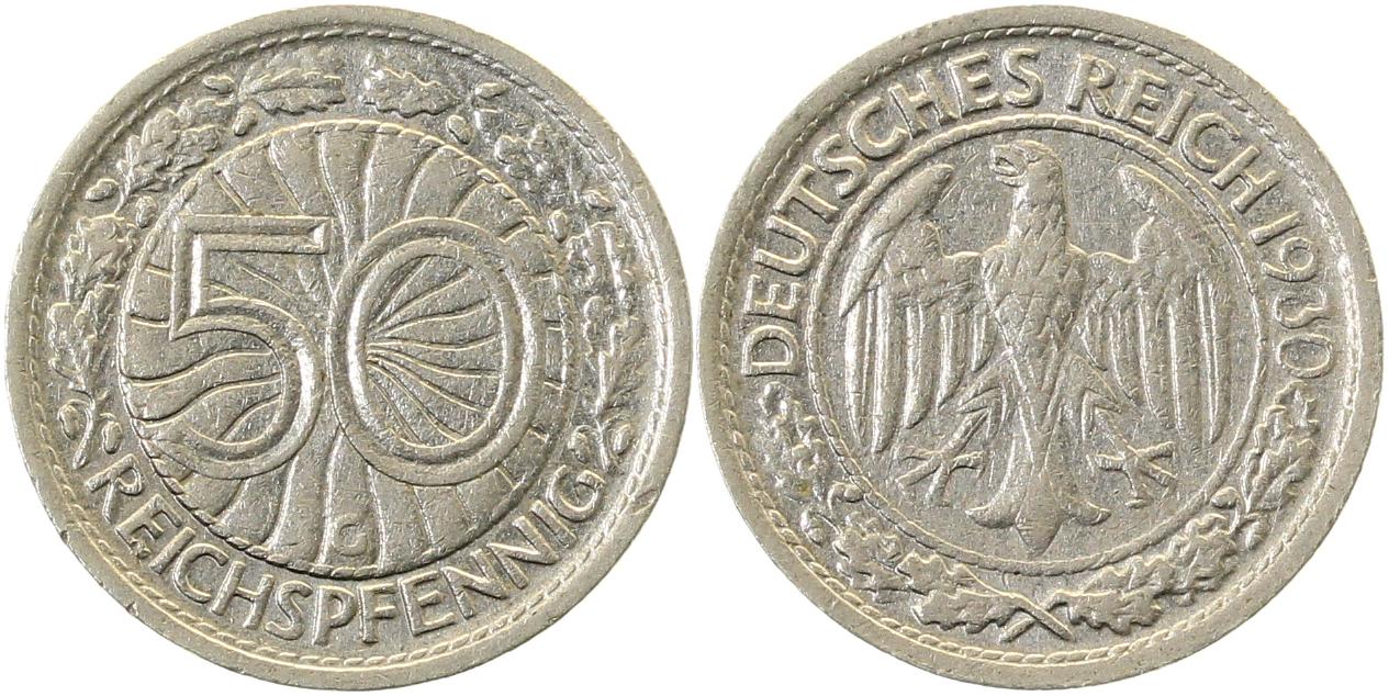 50 Reichspfennig 1930 G ss J324