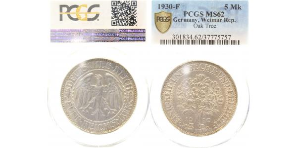 5 Reichsmark 1930 F Eichbaum J331 PCGS MS 62 37775757