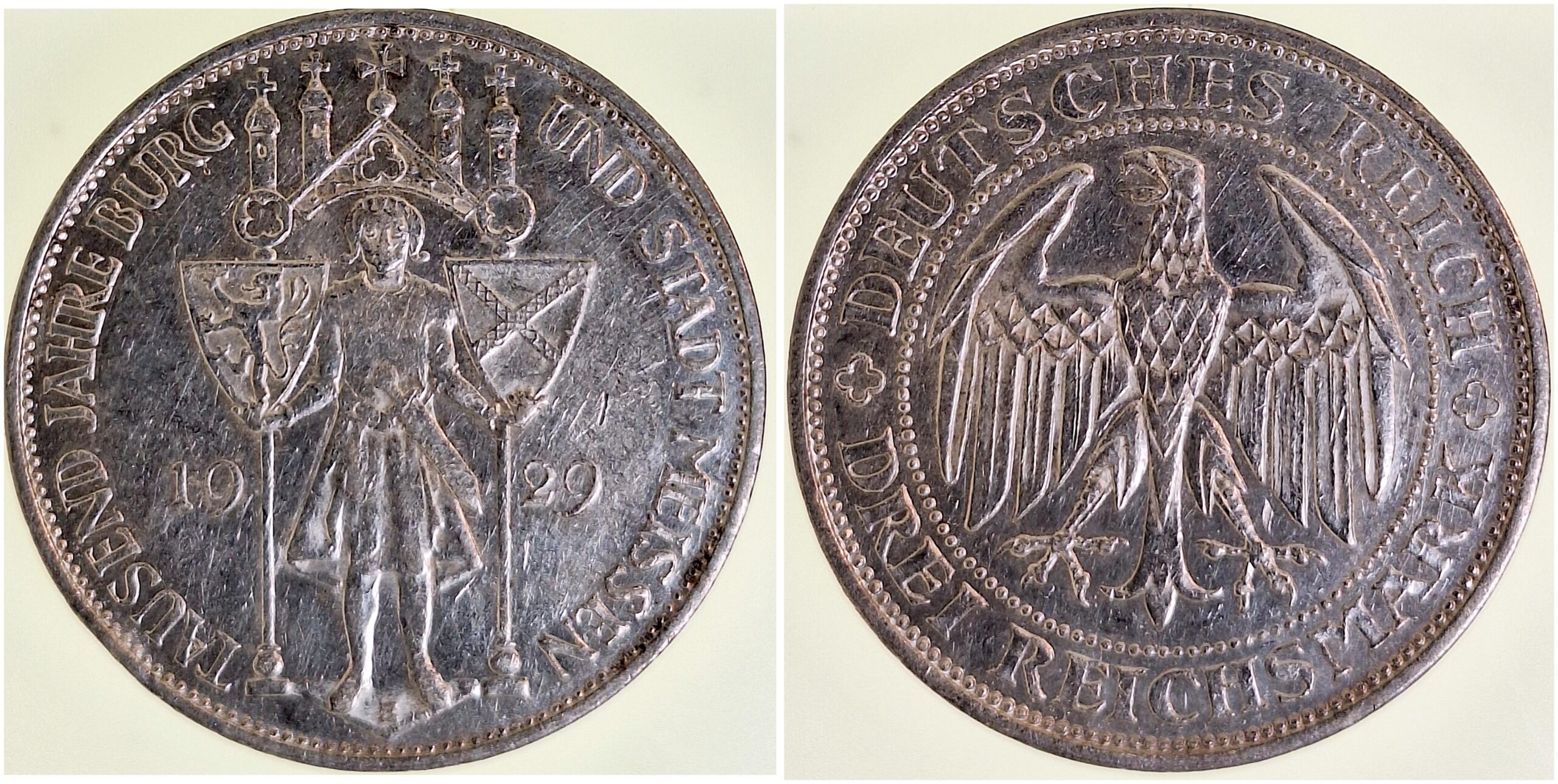 3 Reichsmark Meissen 1929 E J338 ss/vz