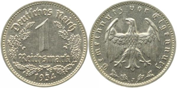 1 Reichsmark 1934 J vz+ J354