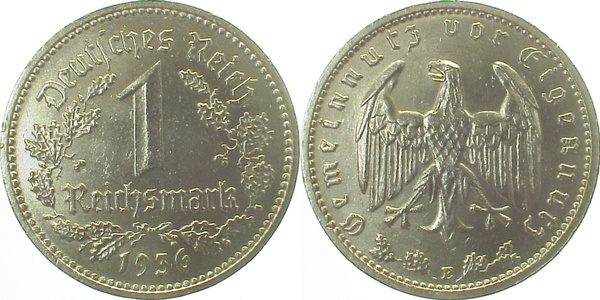 1 Reichsmark 1936 E vz J354