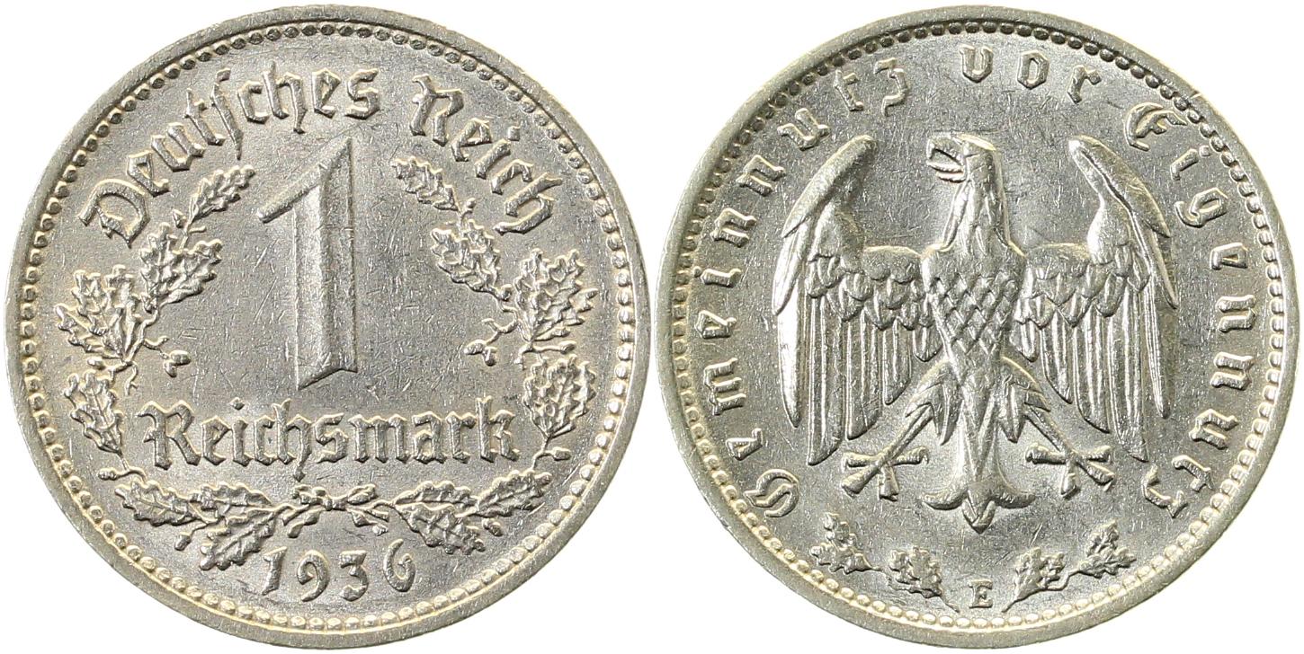 1 Reichsmark 1936 E f vz J354